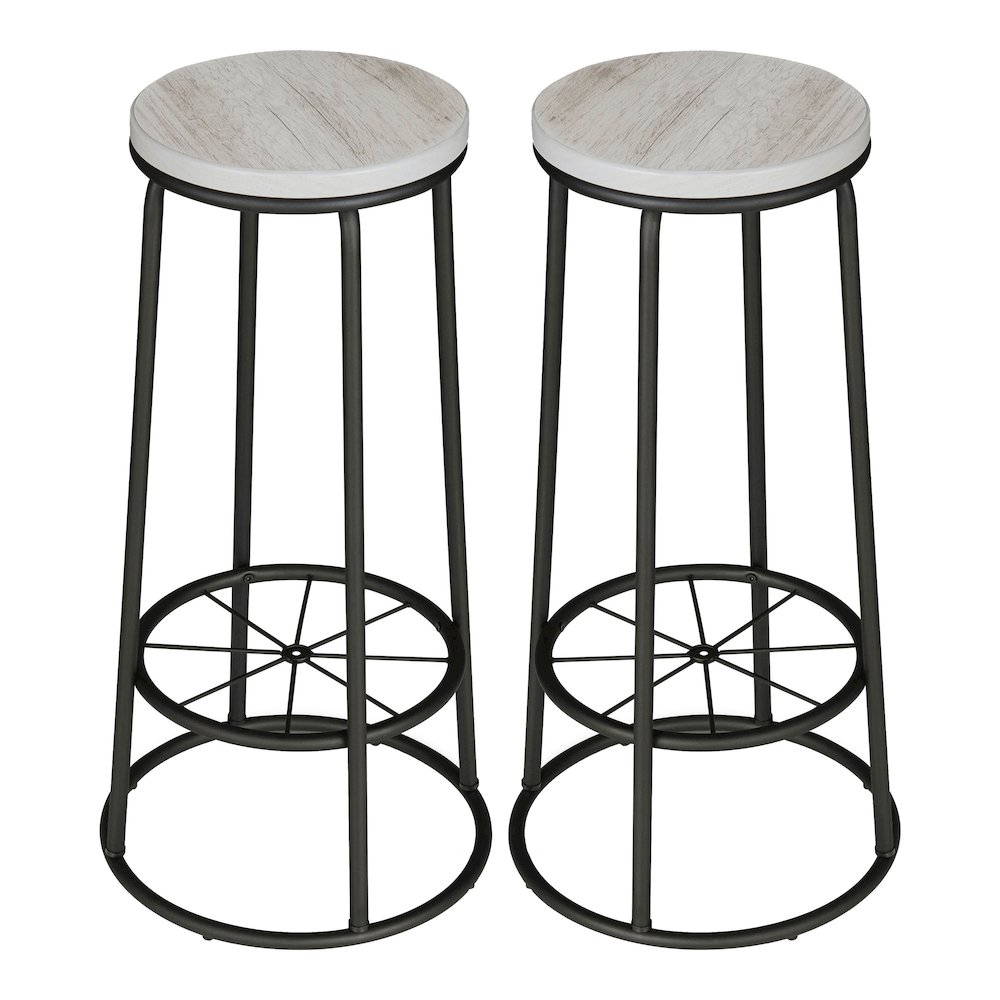 Cera Metal Bar Stool in Coaster White (Set of 2). Picture 1