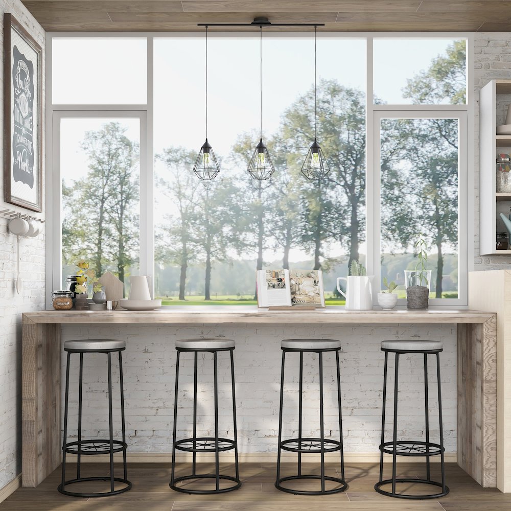 Cera Metal Bar Stool in Coaster White (Set of 2). Picture 3