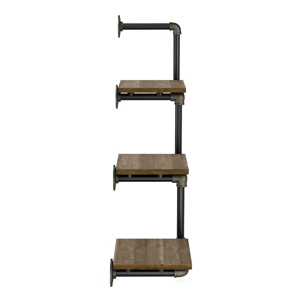 Exceltier 3-Shelf Wood Floating Wall Shelf, Reclaimed Oak. Picture 3