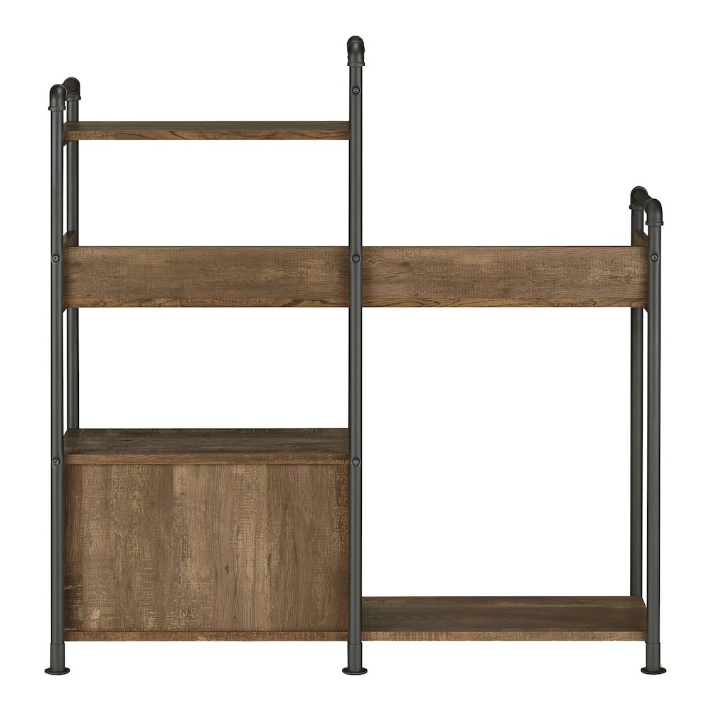Gaile 6-Shelf Wood Adult Bookcase, Reclaimed Oak. Picture 2