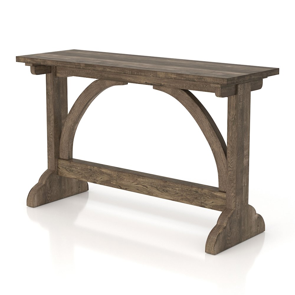 Linx Rustic Wood Rectangle Console Table in Reclaimed Oak. Picture 1