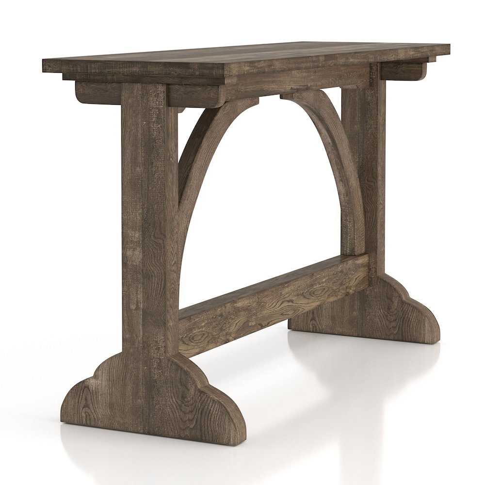 Linx Rustic Wood Rectangle Console Table in Reclaimed Oak. Picture 3
