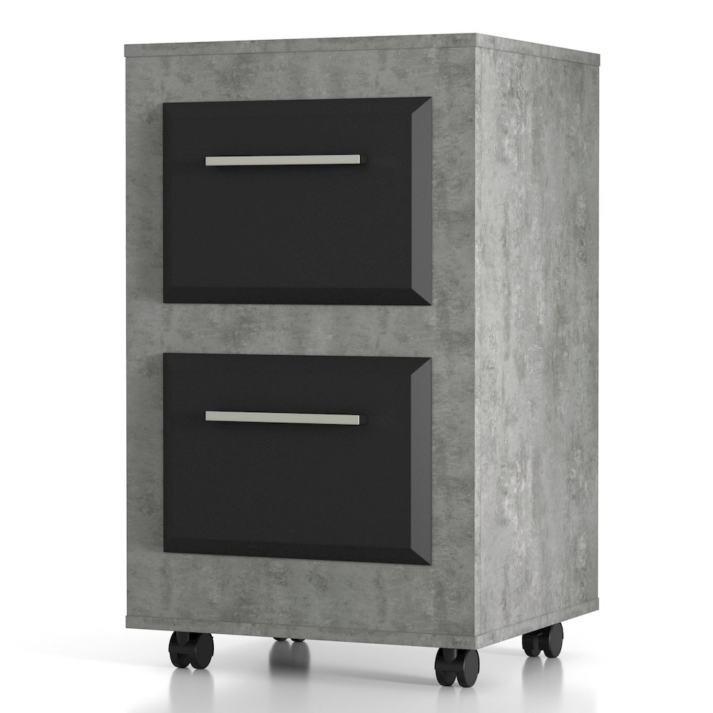Kettering 2-Drawer Wood File Cabinet with Caster, Cement. Picture 1