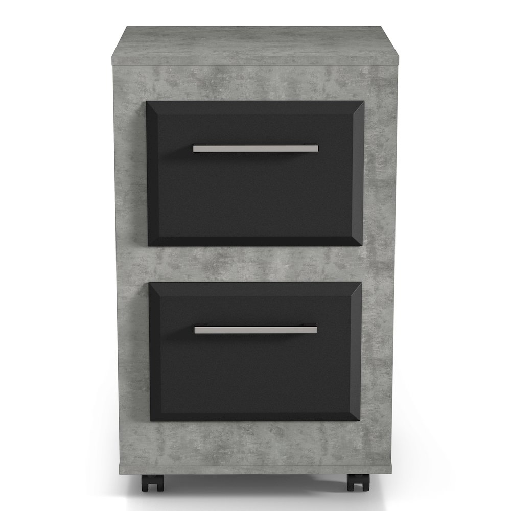 Kettering 2-Drawer Wood File Cabinet with Caster, Cement. Picture 4