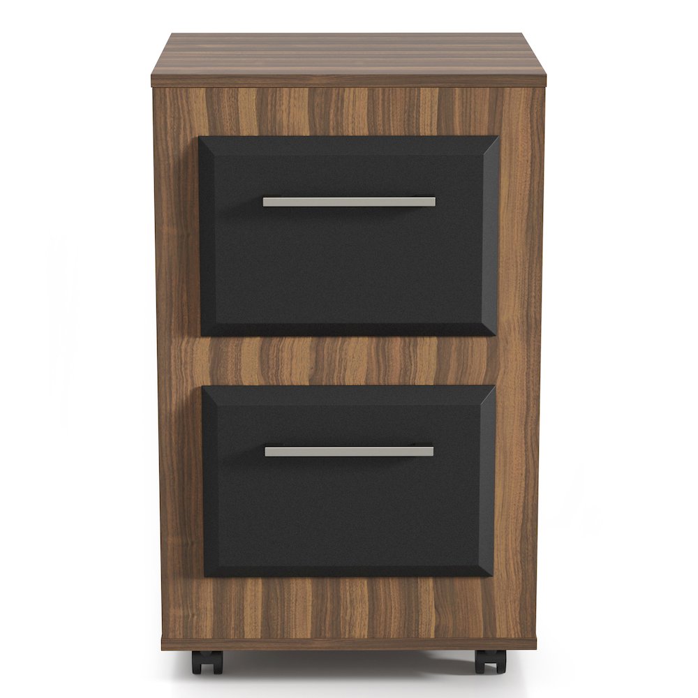 Kettering 2-Drawer Wood File Cabinet with Caster, Light Walnut. Picture 2