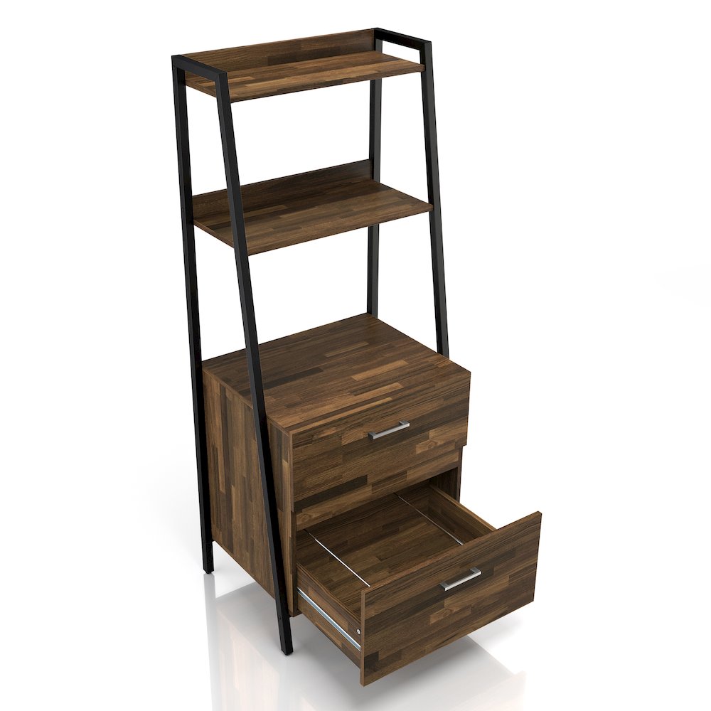 Elm Wood 1-Drawer File Cabinet in Light Brown Hickory. Picture 1