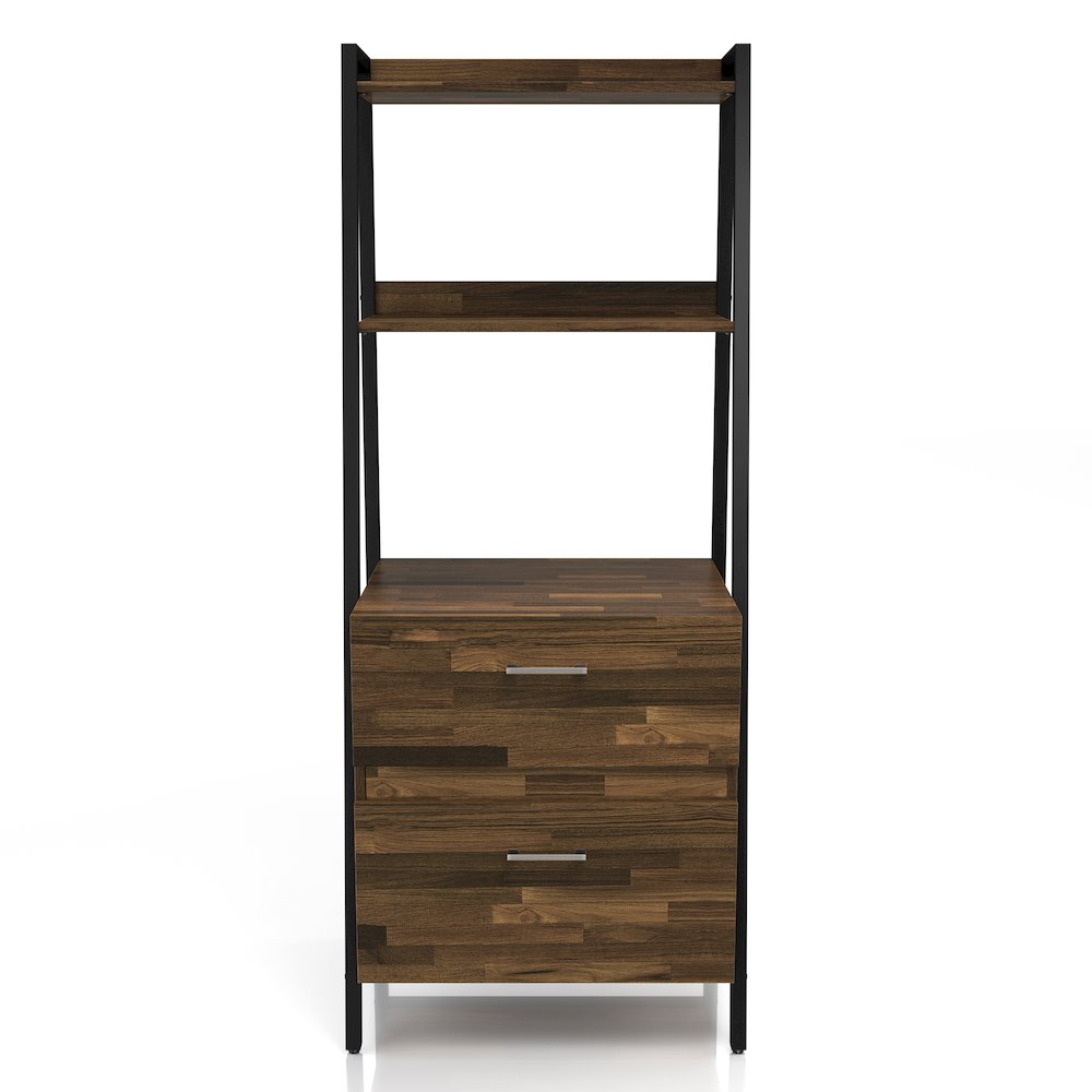 Elm Wood 1-Drawer File Cabinet in Light Brown Hickory. Picture 3