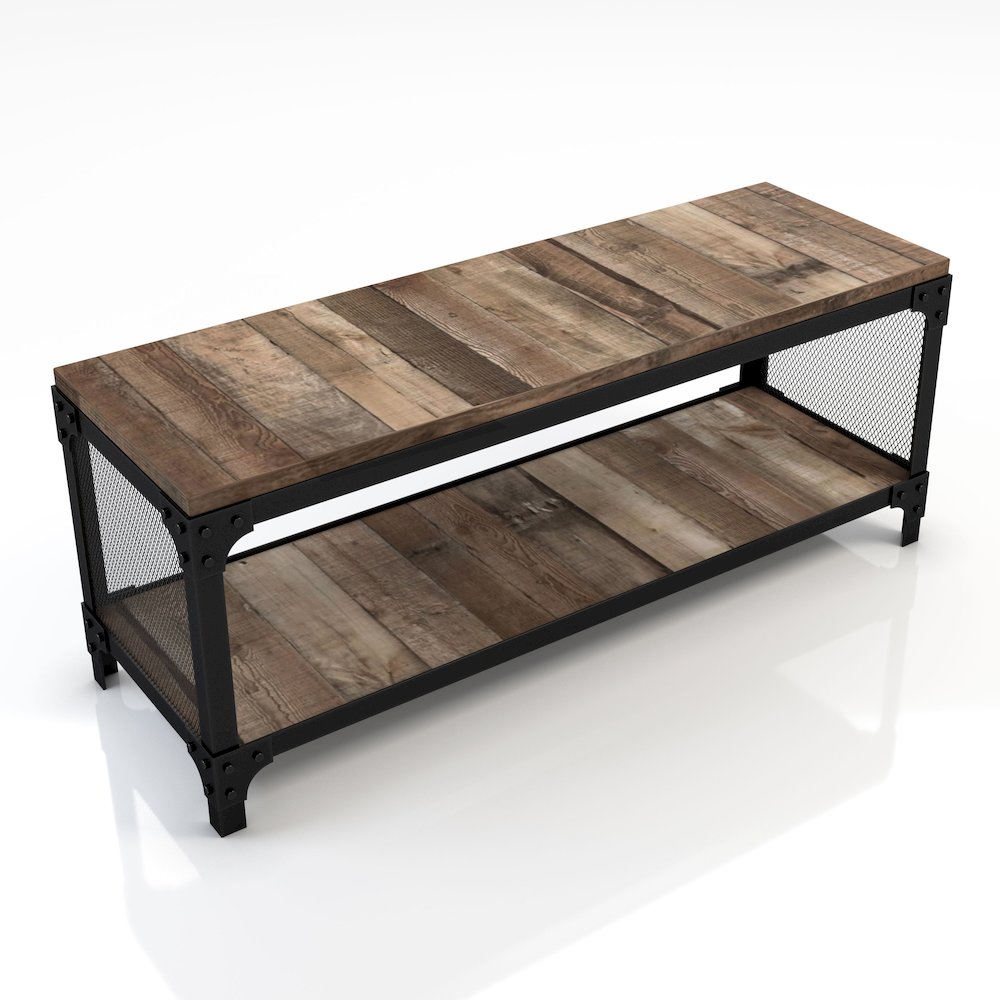 Musa Lower Storage Shelf Wood Bench. Picture 1