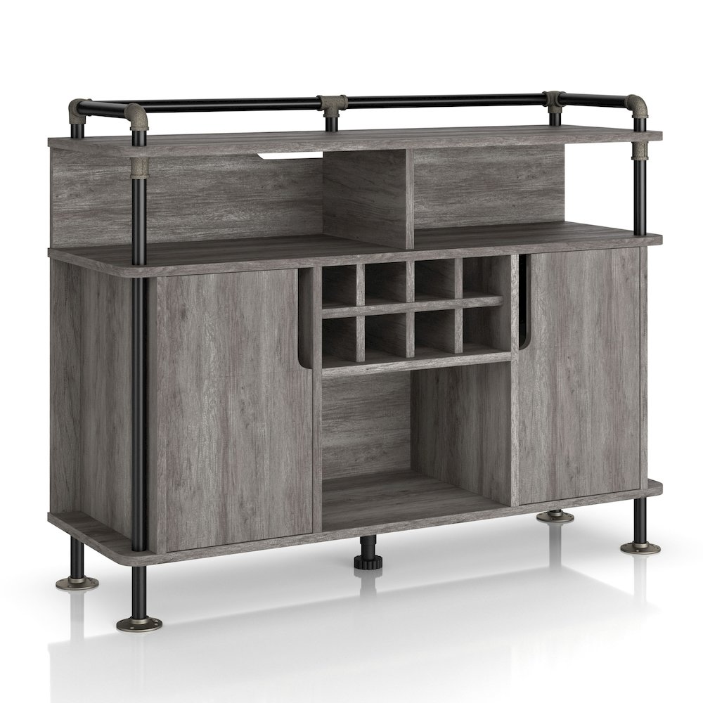 Yeselin Vintage Gray Oak Buffet with 2 Shelves. Picture 1