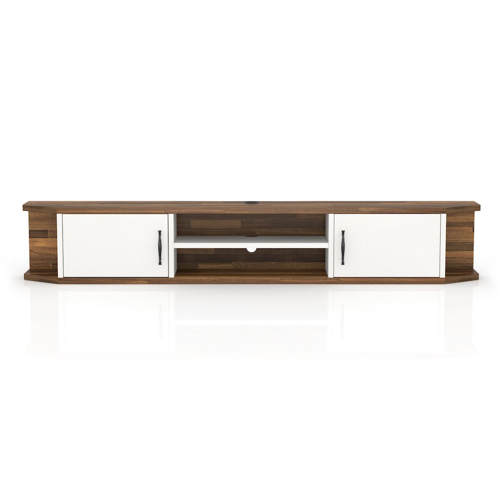 Thurles 2-Door Wood White Floating TV Console. Picture 2