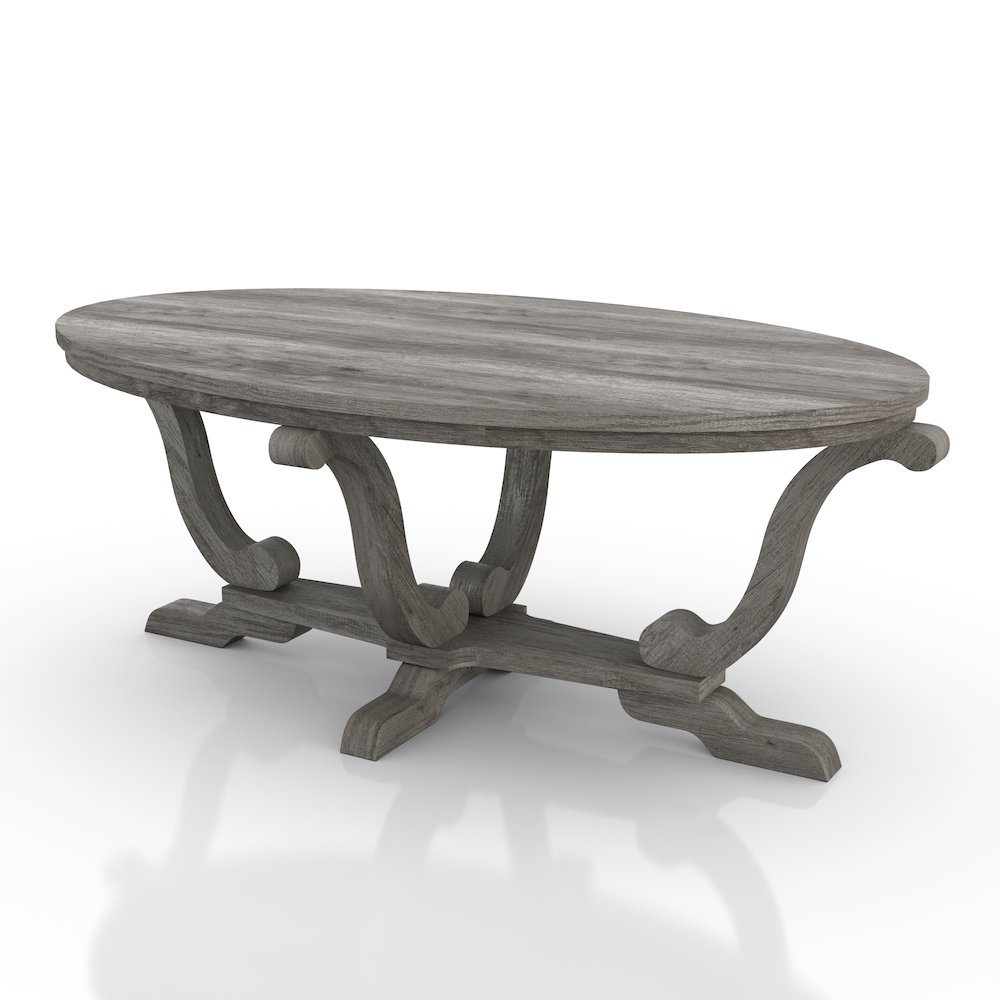Draste Oval Wood Indoor Coffee Table, Vintage Gray Oak. Picture 4