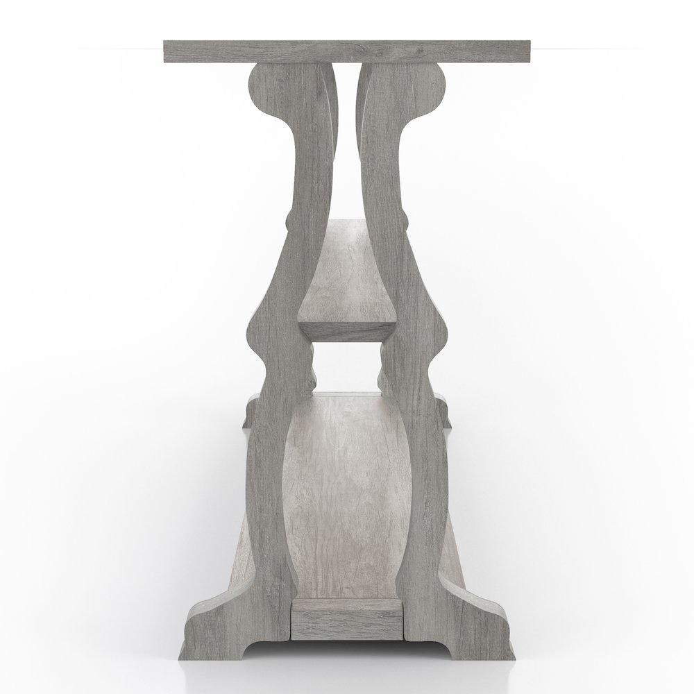Birch Wood 2-Shelf Console Table in Vintage Gray Oak. Picture 3