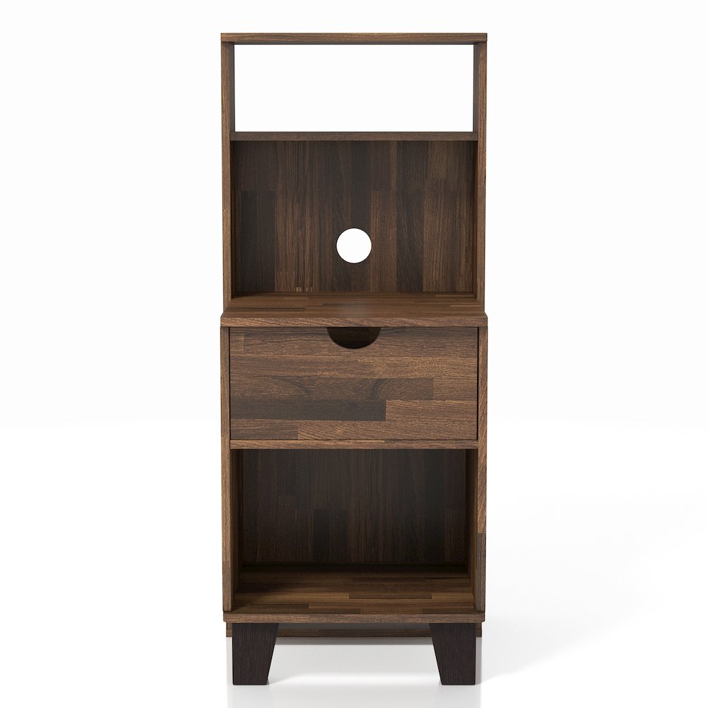 Armo 1-Drawer and 2-Shelf Wood Adult Nightstand. Picture 2