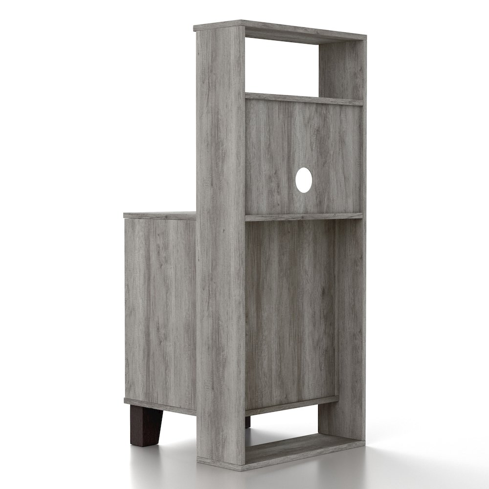 Armo 1-Drawer and 2-Shelf Wood Adult Nightstand. Picture 2