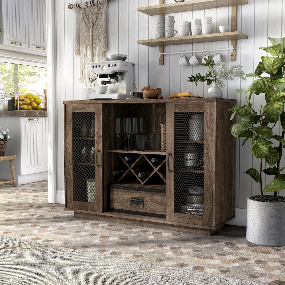 Musa Multi-Storage Wood Buffet with Doors. Picture 8