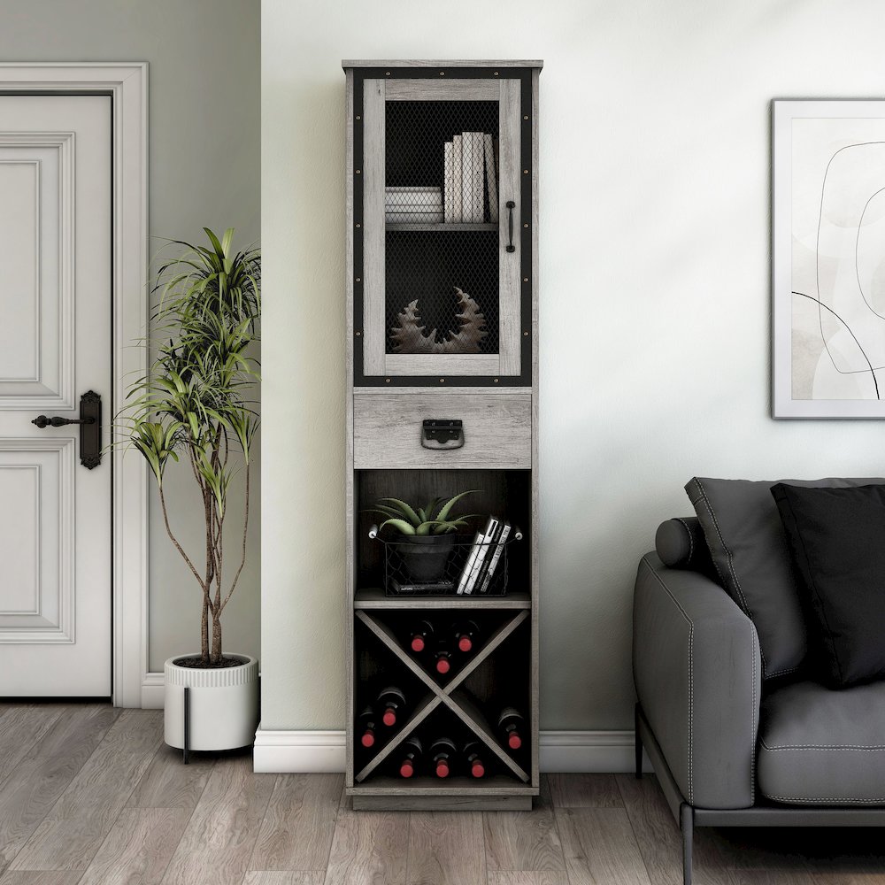 Scandi Wood Tower Cabinet. Picture 5
