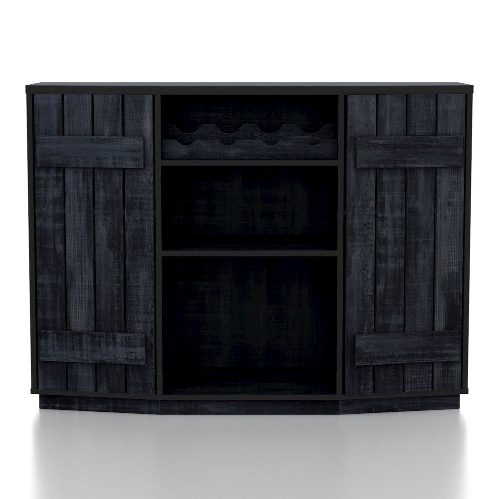 Kyro Multi-Storage Wood Rustic Navy Blue Buffet with Doors. Picture 4