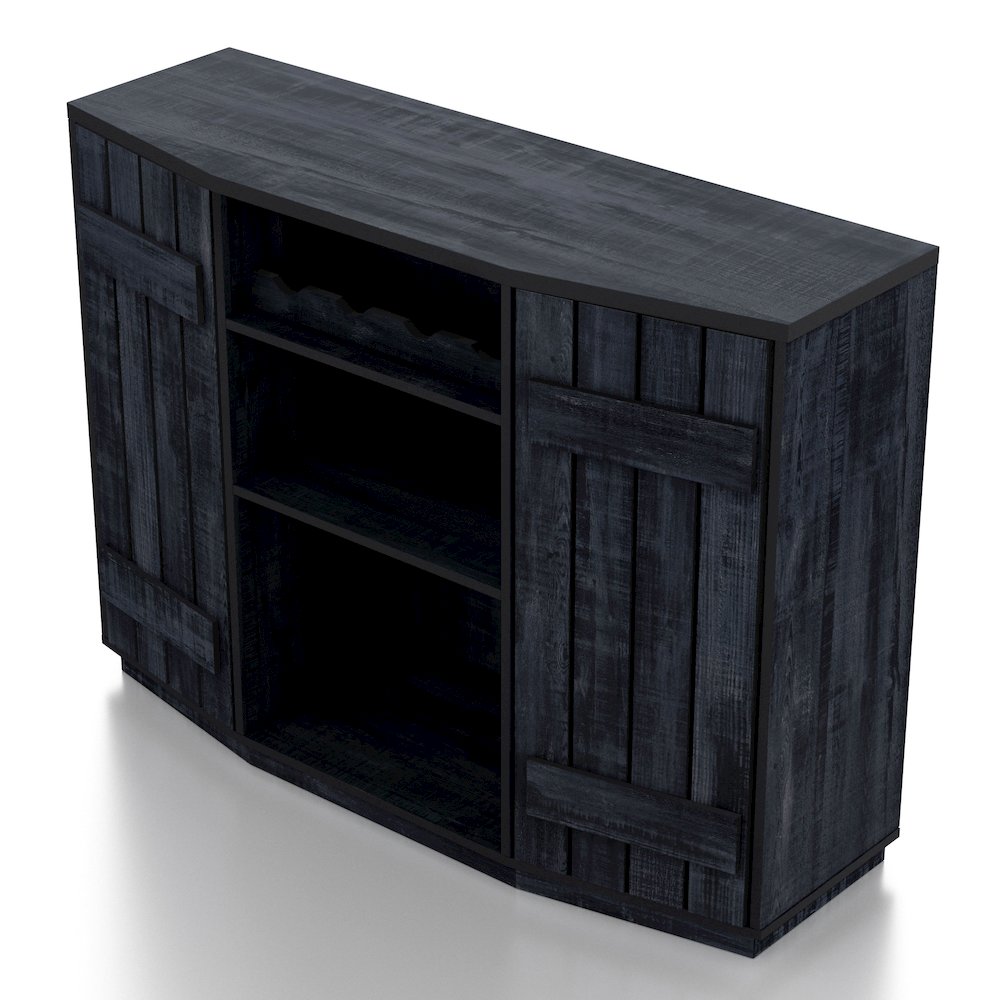 Kyro Multi-Storage Wood Rustic Navy Blue Buffet with Doors. Picture 2
