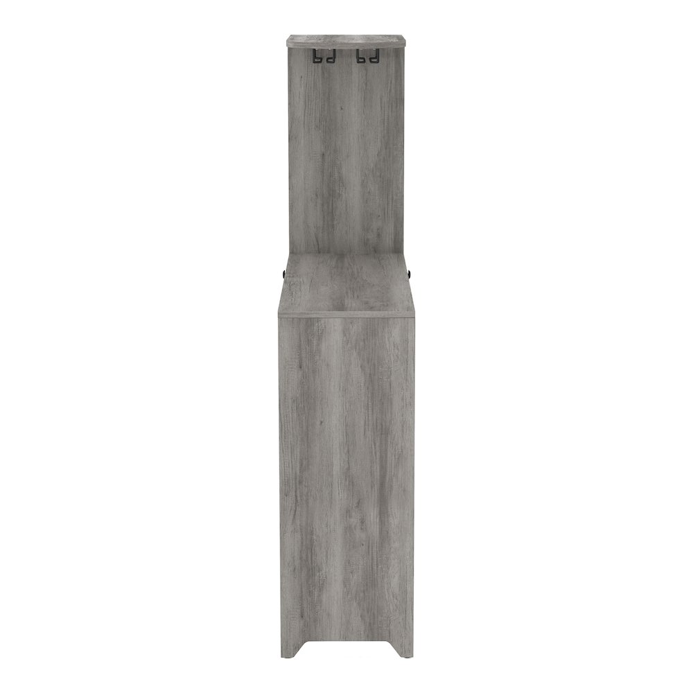 Flyn Wood Multi-Storage Bar Table in Vintage Gray Oak. Picture 3