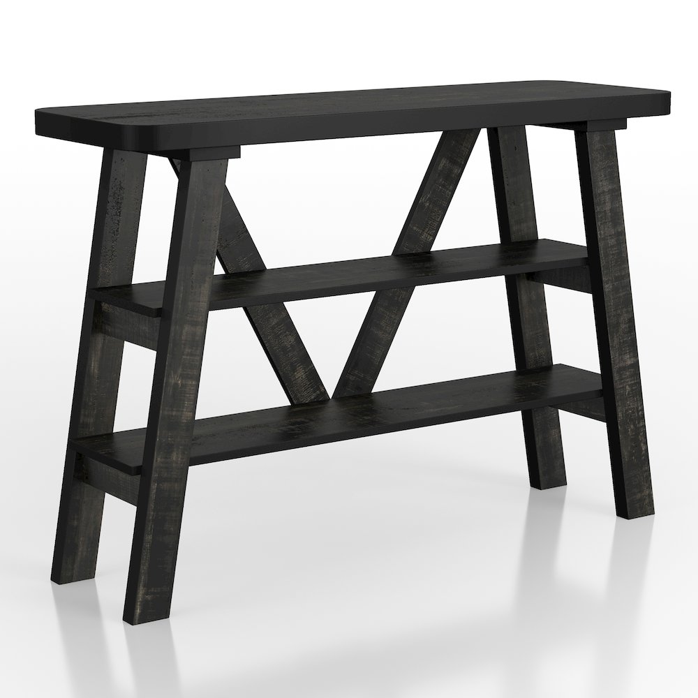 Olivia Wood 2-Shelf Console Table. Picture 1