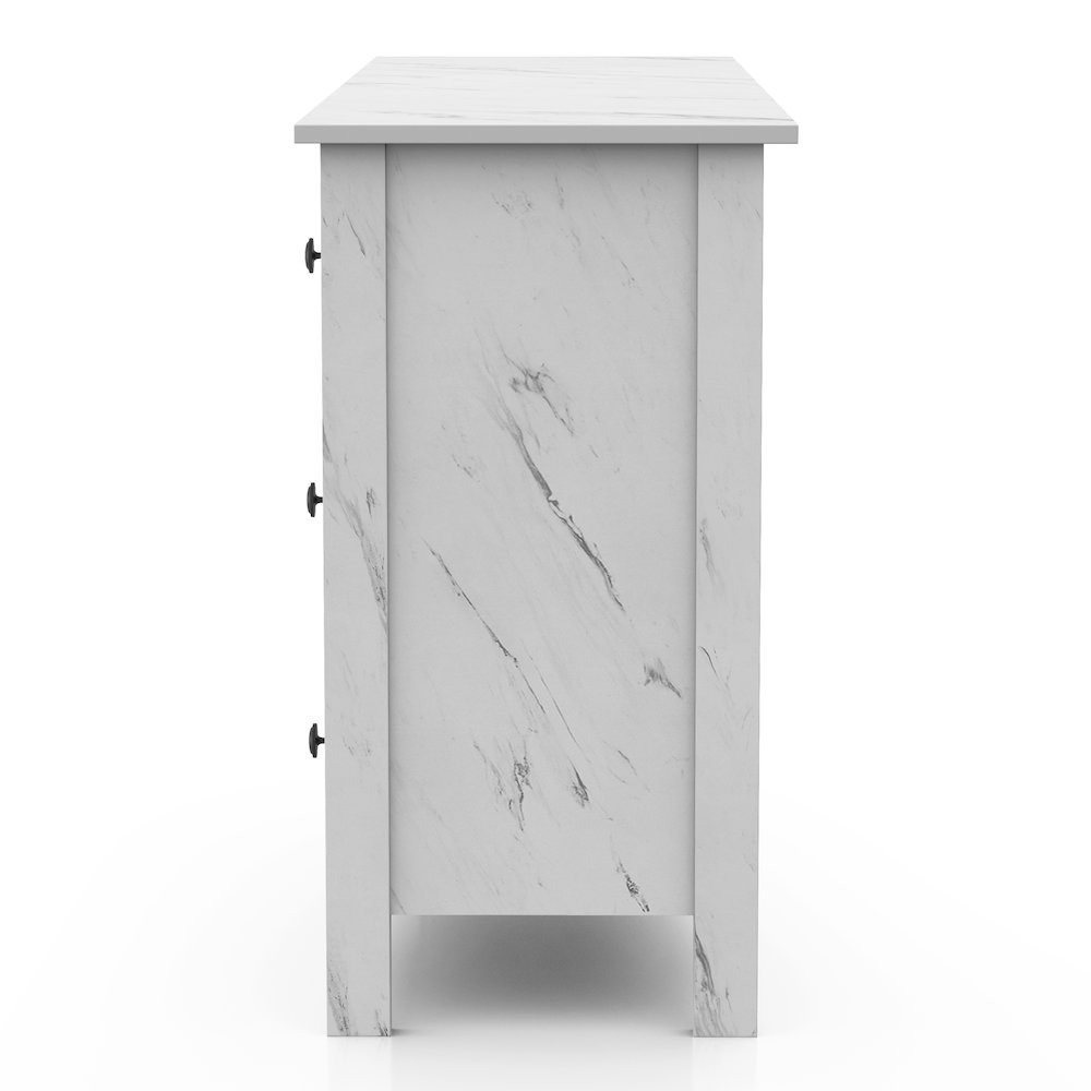 Knott Contemporary Wood 6-Drawer Dresser in White. Picture 2