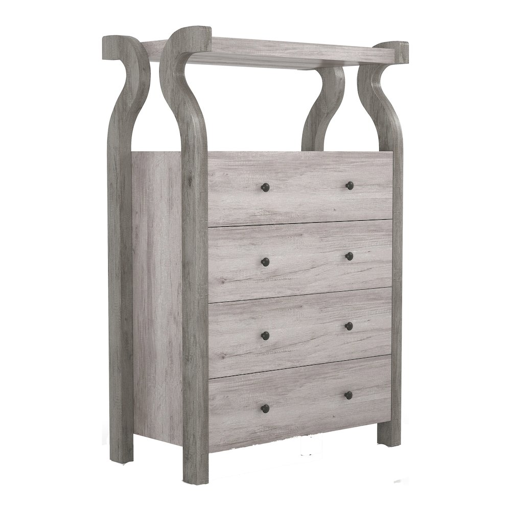 Ramas Farmhouse Wood 4-Drawer Chest in White