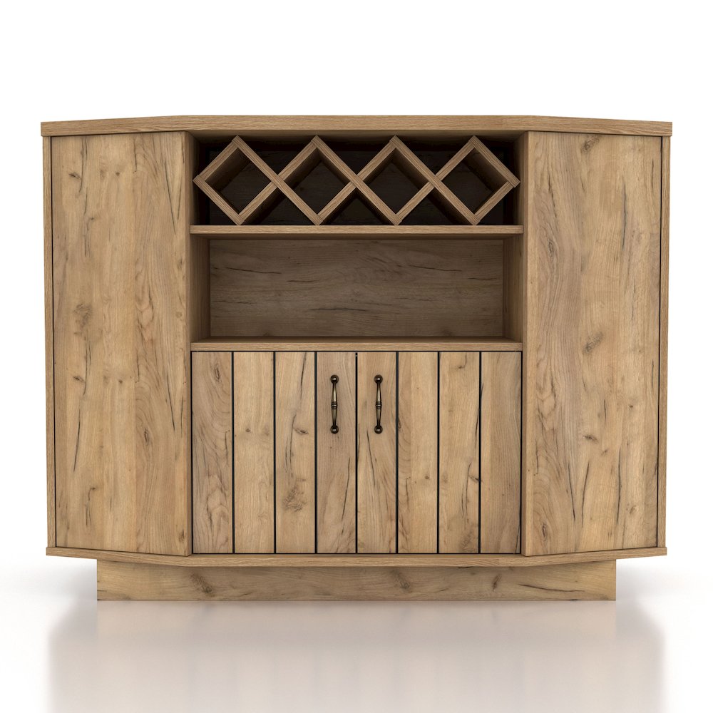 Glanz 47"W Wood Multi-Storage Buffet in Light Oak. Picture 2