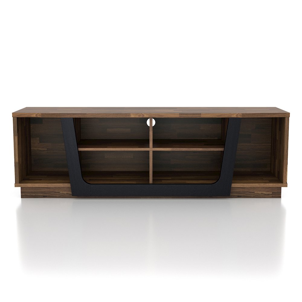 Hart Wood 6-Shelf TV Stand in Light Hickory Brown. Picture 2