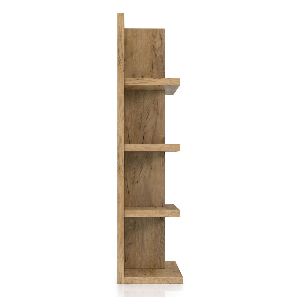 Santo Wood 4-Shelf Bookcase in Light Oak. Picture 2