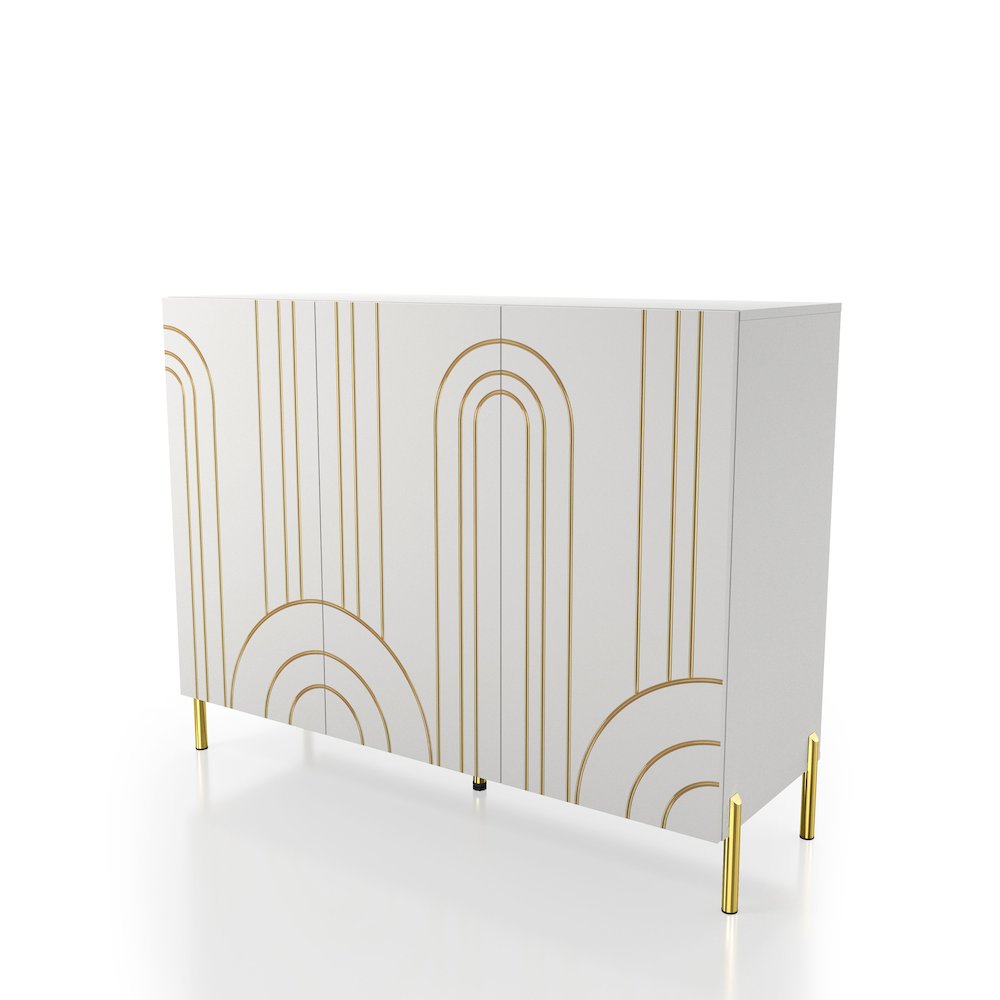 Taos White Wood Buffet Console Sideboard Cabinet. Picture 1