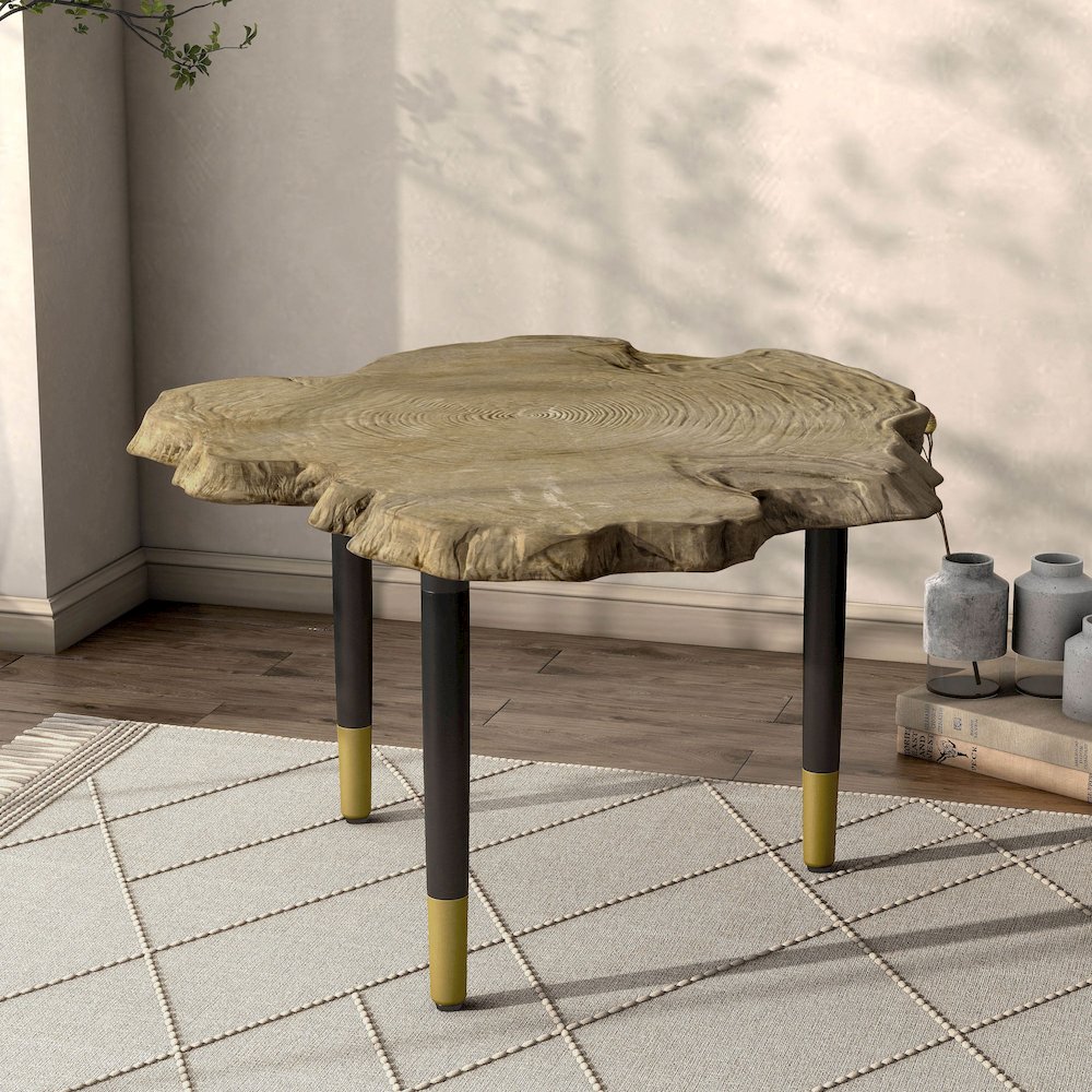 Ponte Solid Wood Coffee Table Base Legs in Black. Picture 4