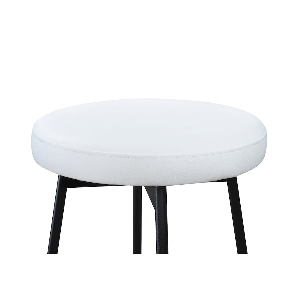 Doheny 24" Steel Legs Swivel Barstool with Upholstered Seat, Black-White (Set of 2). Picture 10