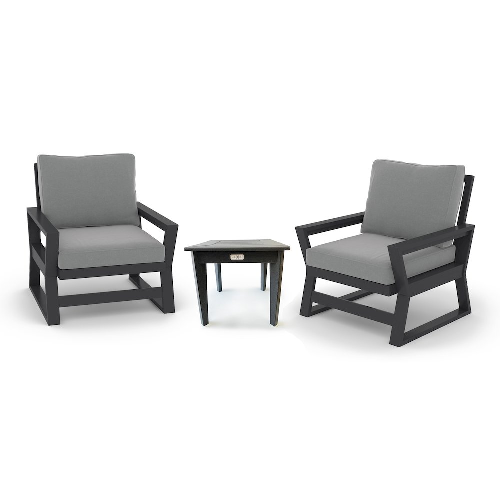 Malibu Deep Seating Conversation Set, Gray ( 3-Piece). Picture 1