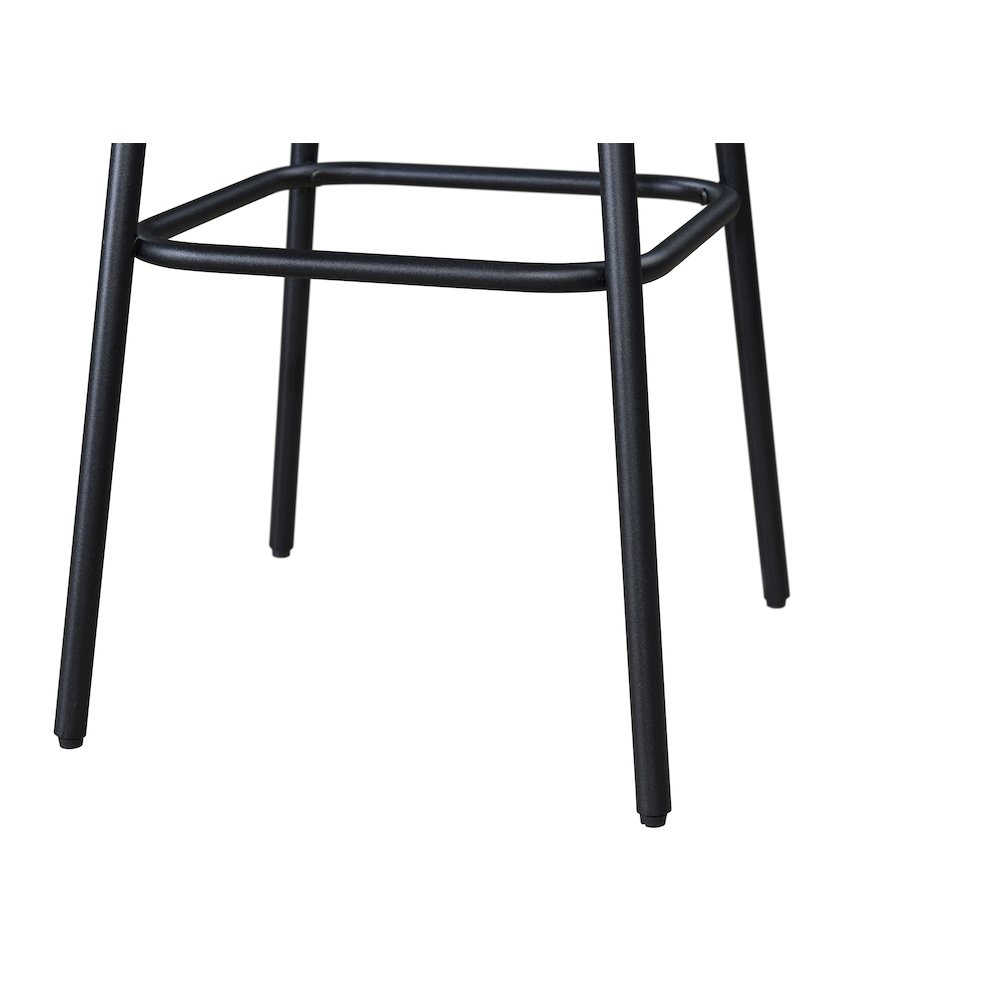 Doheny 29" Steel Legs Swivel Barstool with Upholstered Seat, Black-Tan (Set of 2). Picture 11