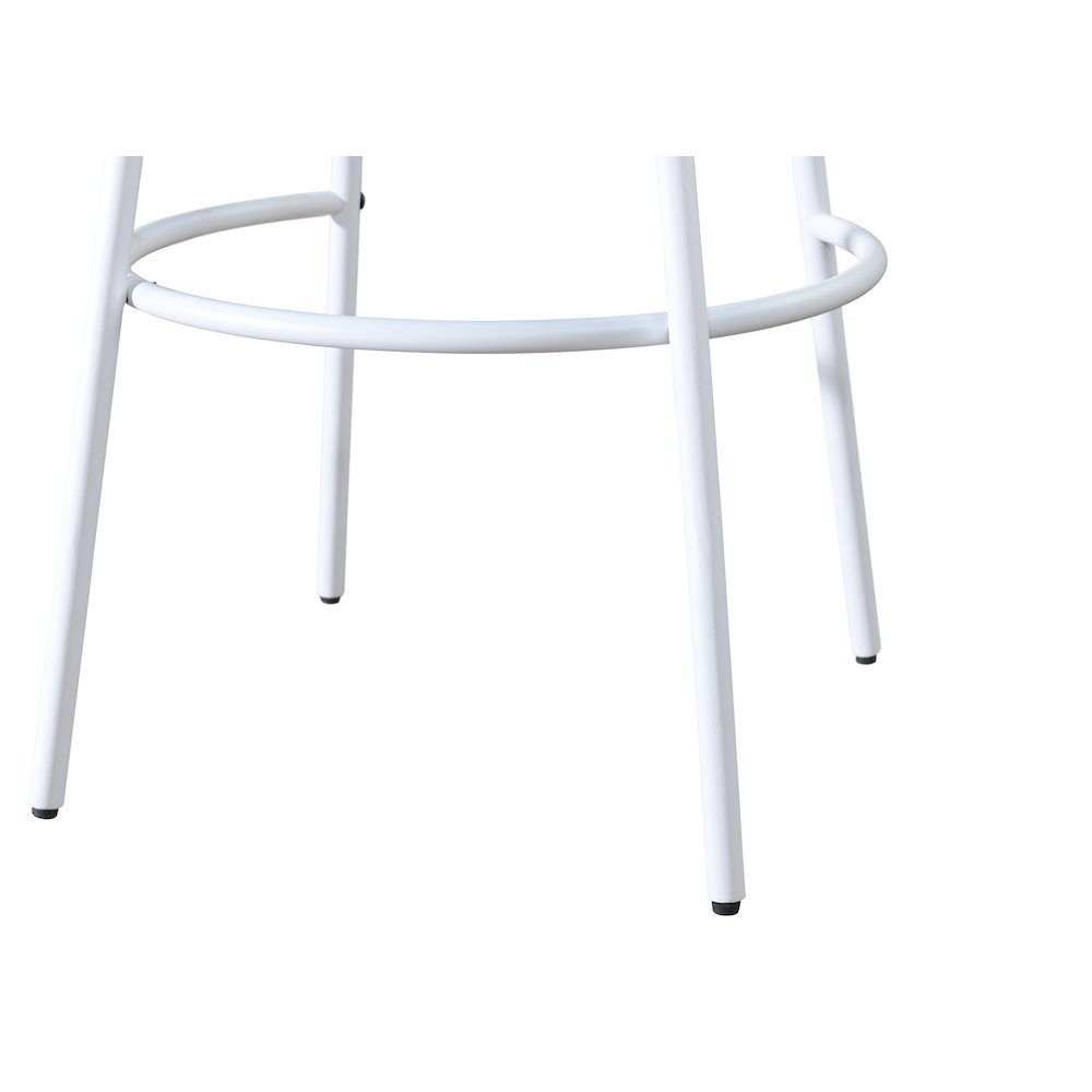 Milano 29" Steel Legs Barstool with Solid Wood Finish, White-Walnut (Set of 2). Picture 11