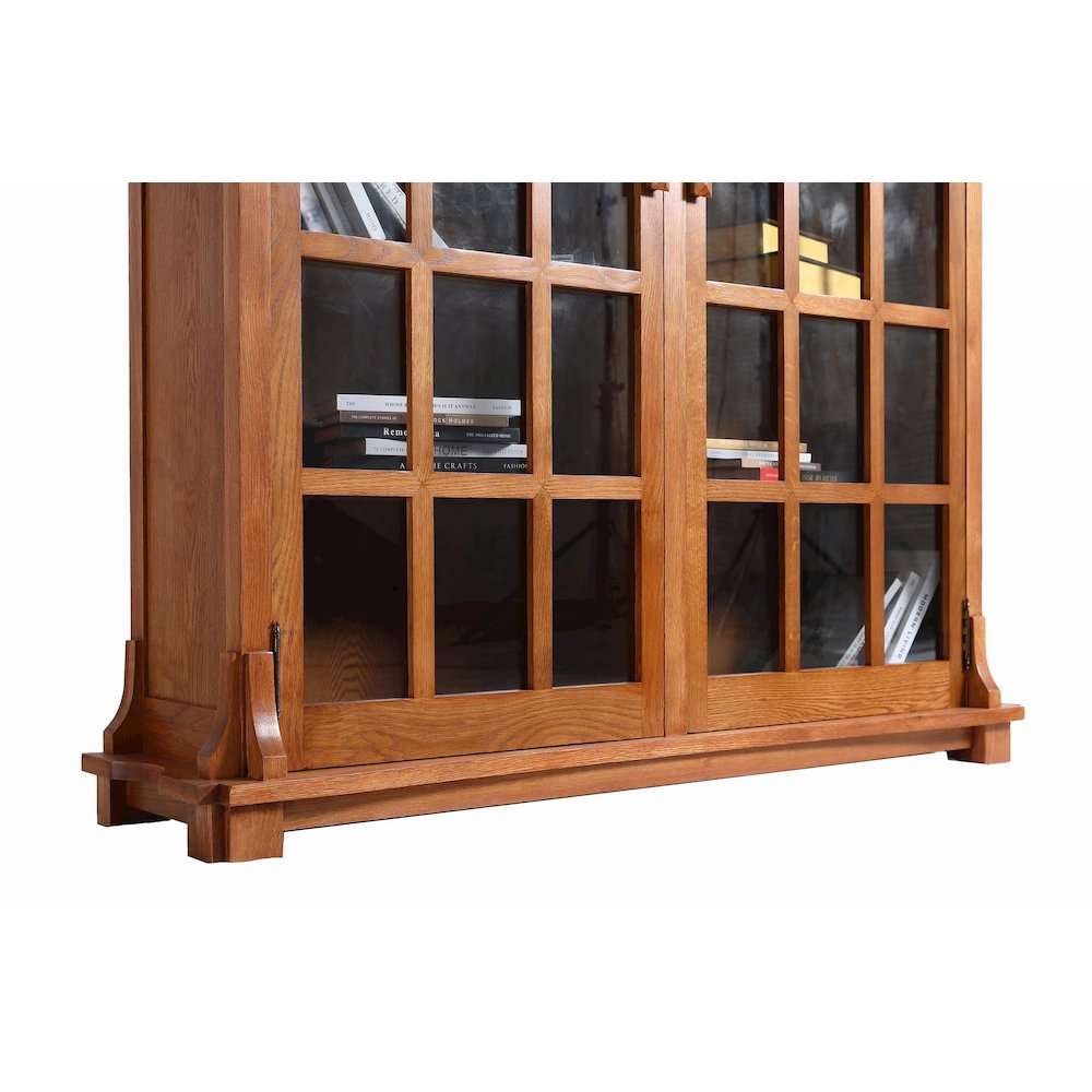 Mission Solid Oak Double Door Bookcase - Michael's Cherry. Picture 4