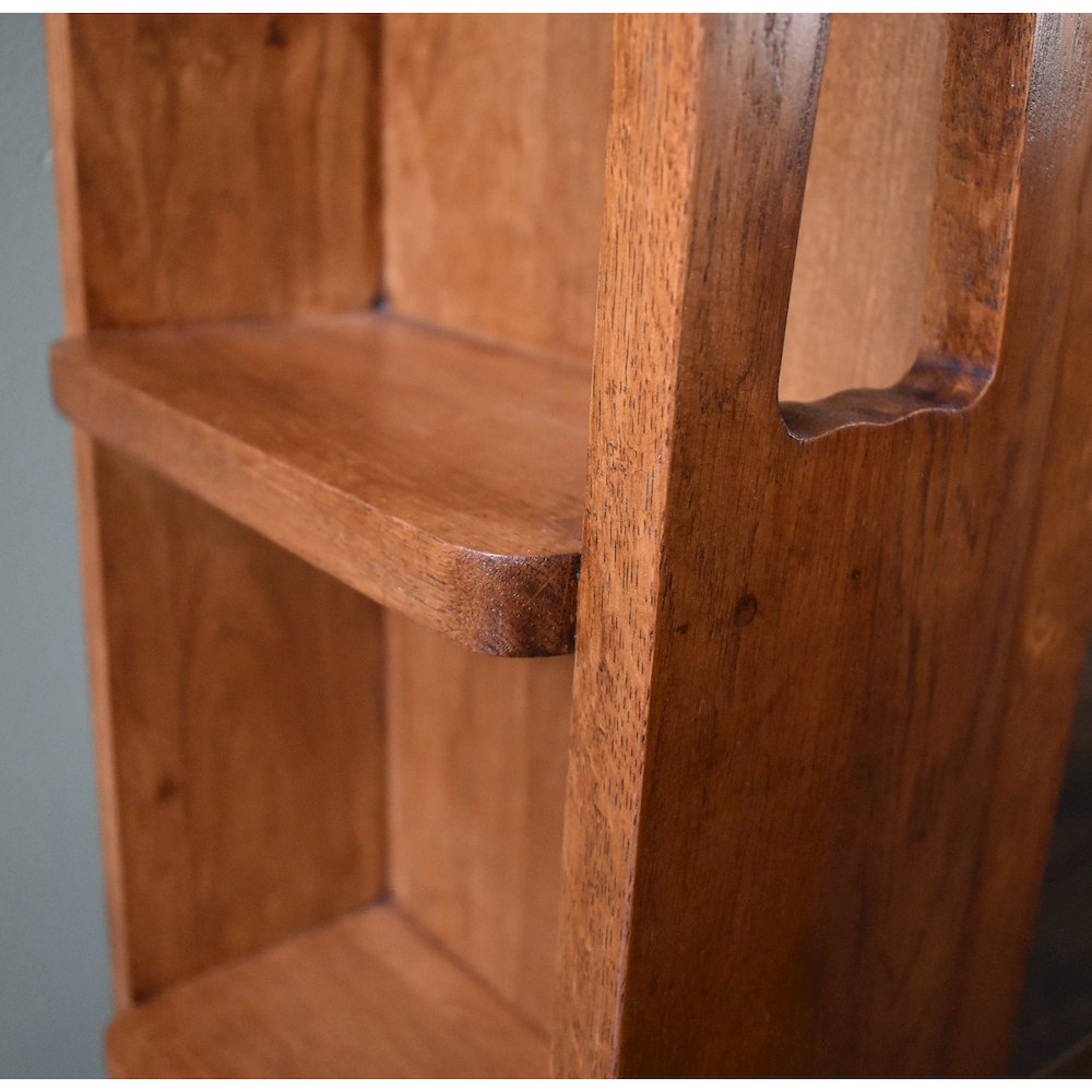 Mission Double Door Bookcase with Side Shelves - Michael's Cherry. Picture 5