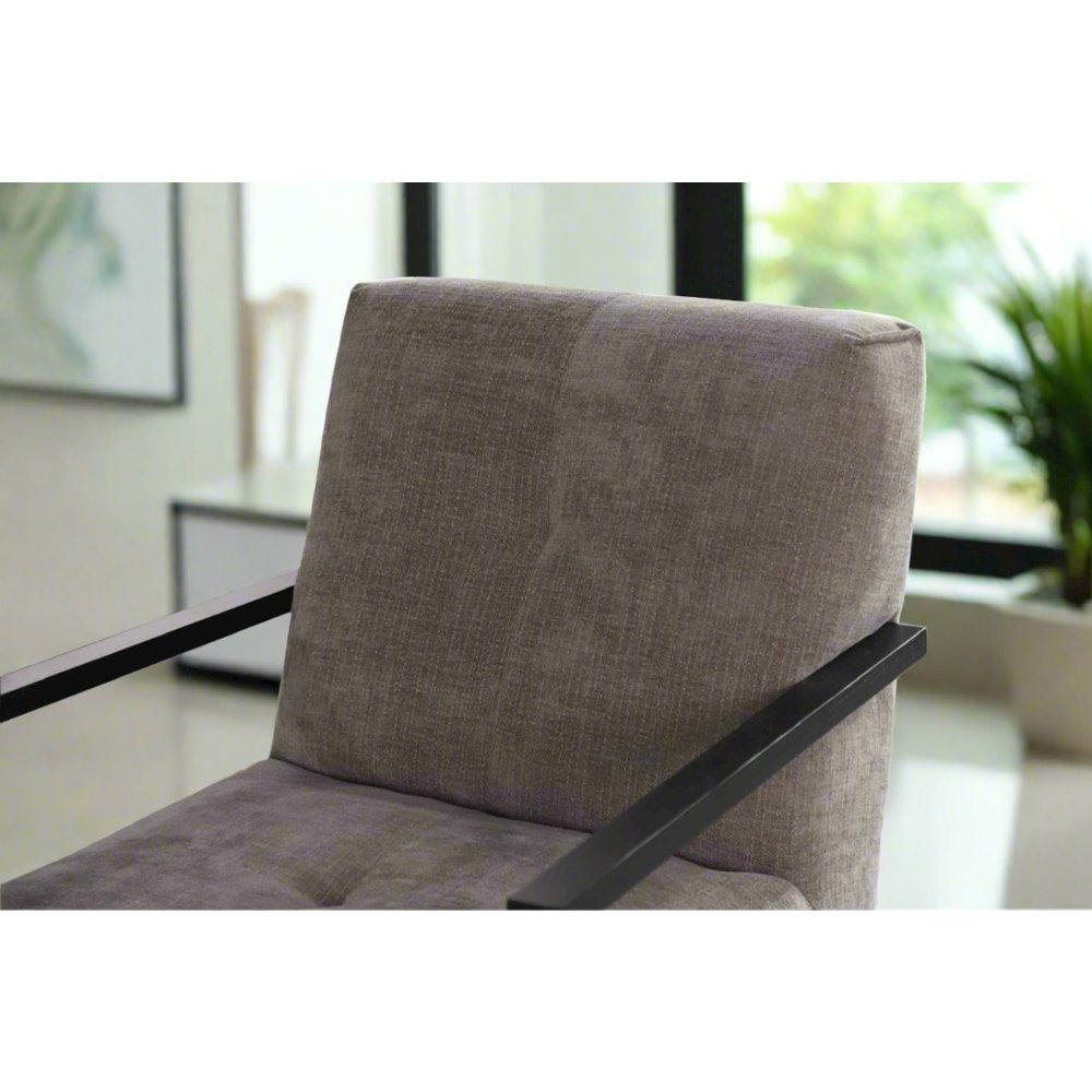 Linea Collection Modern Swivel Arm Chair - Gray. Picture 6