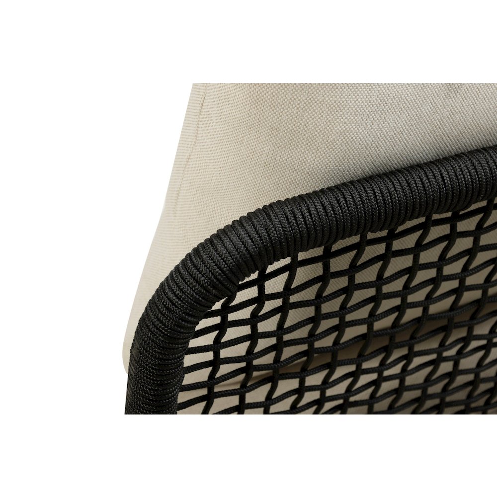 Cypress Teak Wood Sofa with Black Color Rope Design. Picture 4