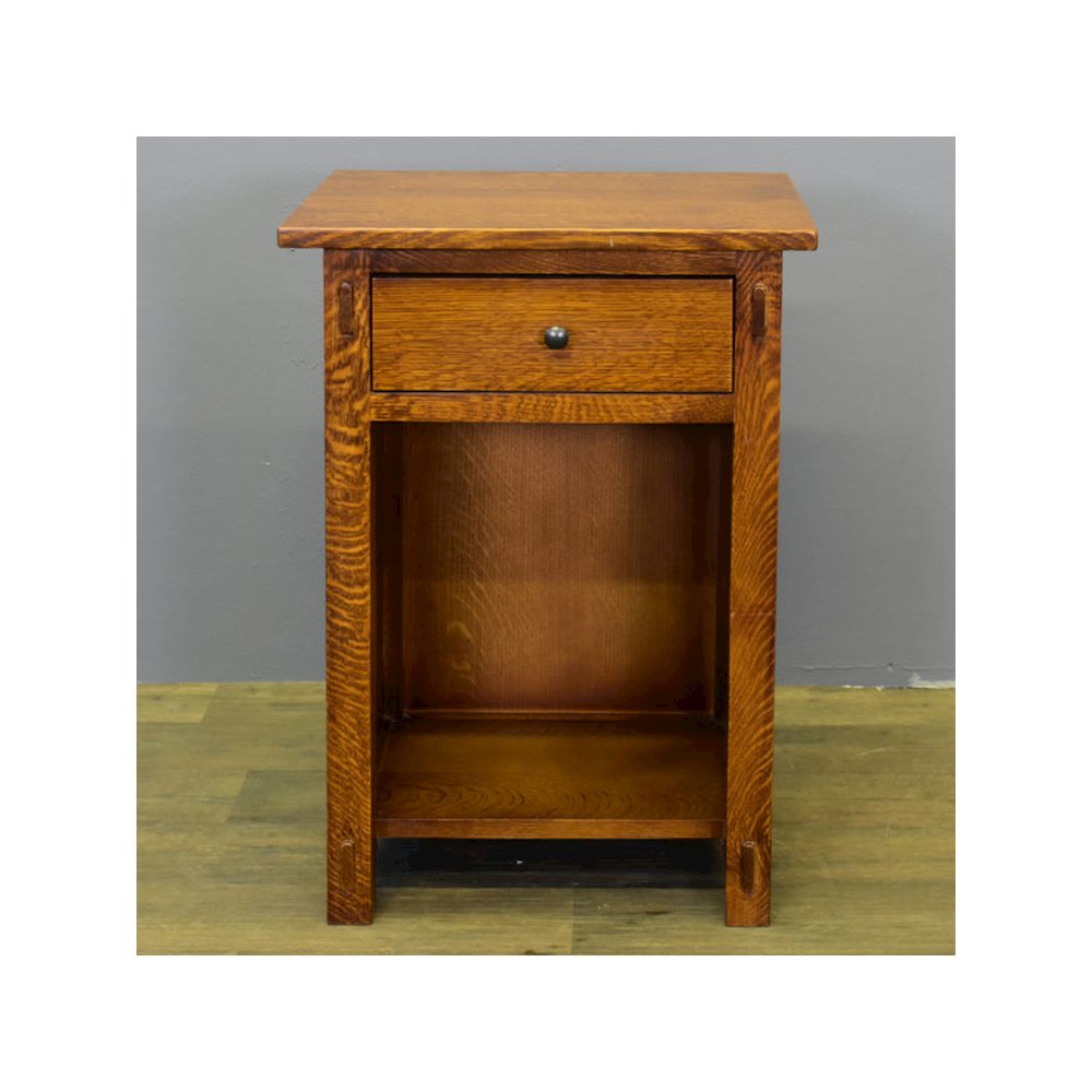 Mission Solid Quarter Sawn Oak 1 Drawer End Table. Picture 2