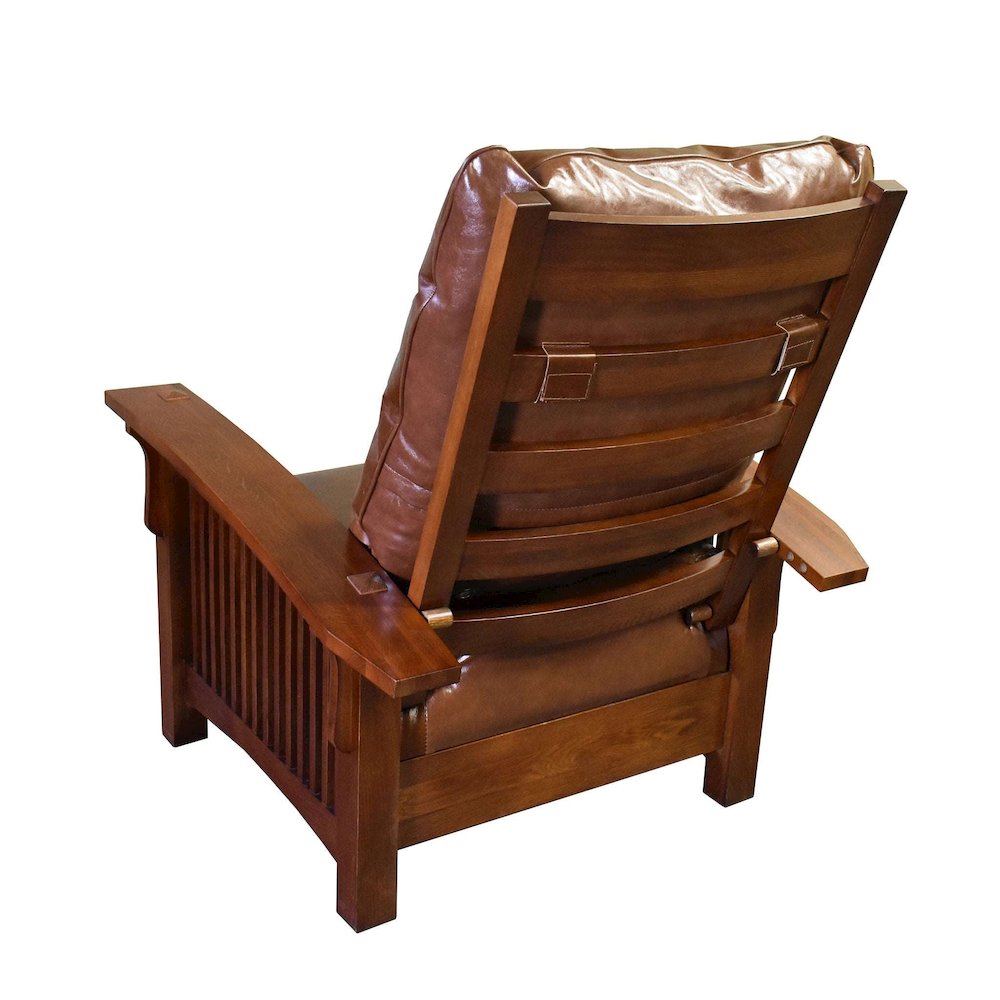 Craftsman / Mission Morris Arm Chair and Ottoman Set - Chestnut. Picture 3