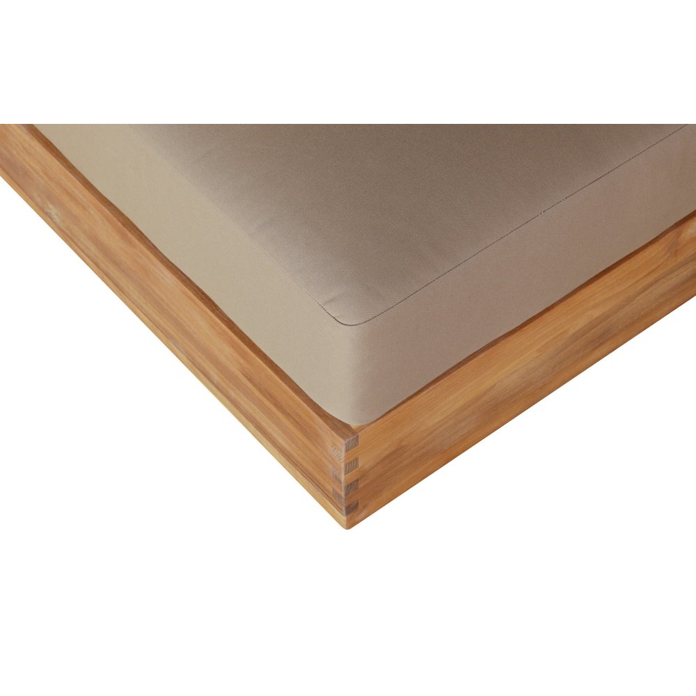 Imperial Grove Outdoor Solid Teak Wood Ottoman Upholstered Cushion. Picture 5