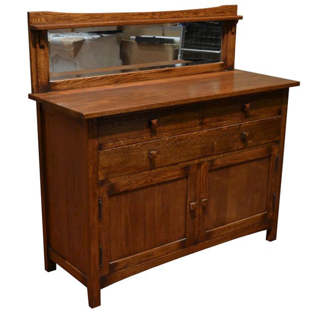 Mission Buffet Cabinet with Mirror - Dark - 50". Picture 1