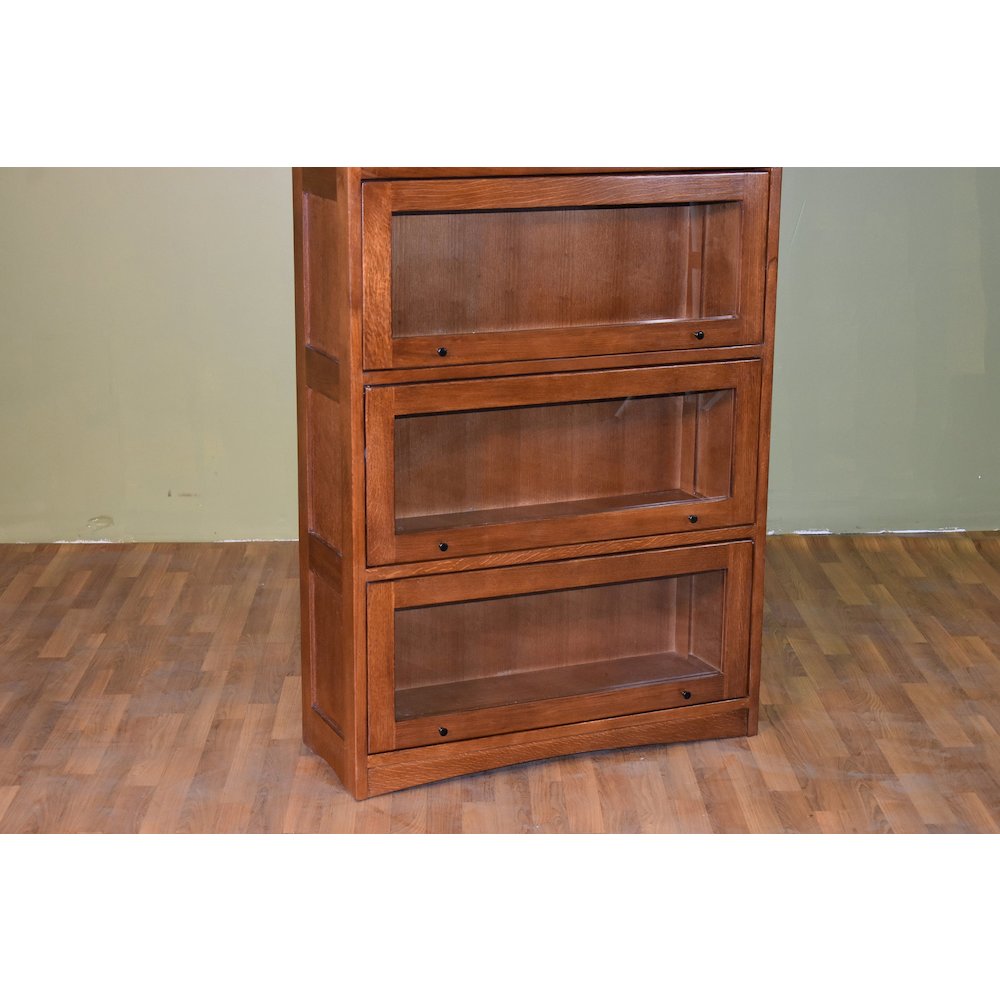 Mission Craftsman Style Oak Barrister Bookcase - 5 Stack - Michael's Cherry. Picture 4