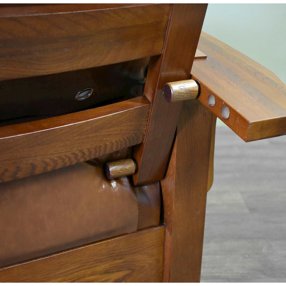 Craftsman / Mission Morris Arm Chair and Ottoman Set - Chestnut. Picture 5