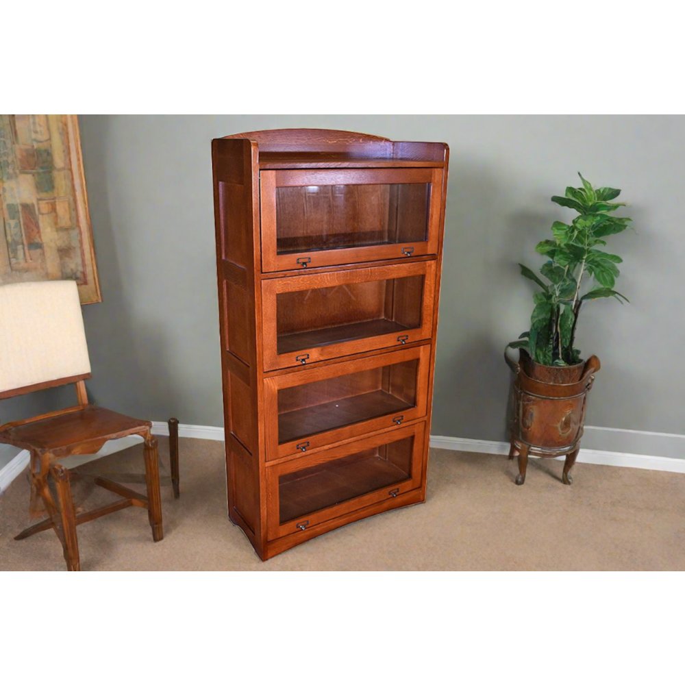 Mission Quarter Sawn Oak 4 Stack Barrister Bookcase - Michael's Cherry. Picture 2