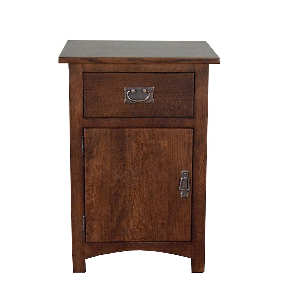 Mission Quarter Sawn Oak 1 Door, 1 Drawer Nightstand - Walnut (AW). Picture 1