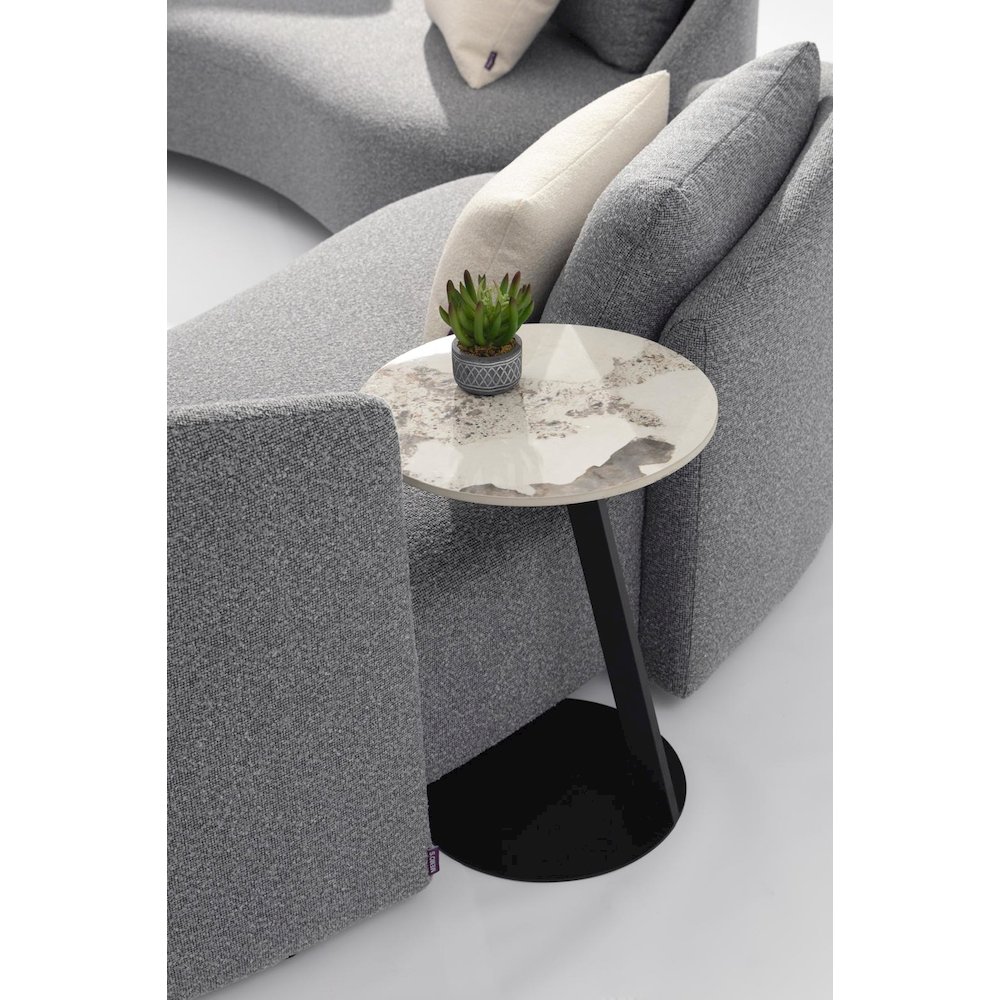 Serene Outdoor Modern Sofa - 83",  Gray Bouclé All-Weather. Picture 4