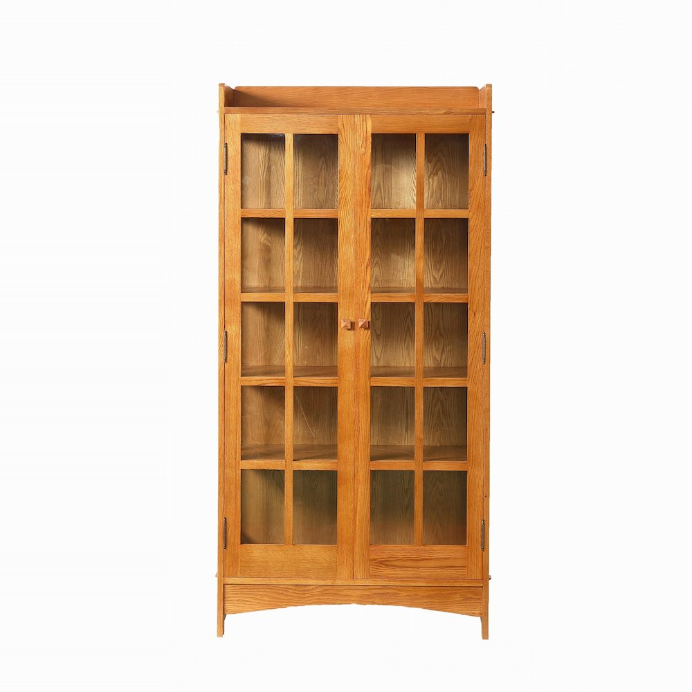 Mission Oak Display China Cabinet / Bookcase - Michael's Cherry - 39"W. Picture 1