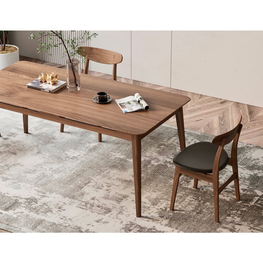 Isabella Mid century Dining Table - Solid American Black Walnut 86.75". Picture 3
